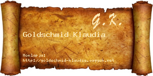 Goldschmid Klaudia névjegykártya